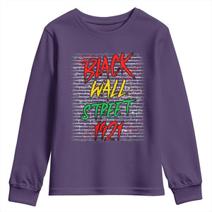 Black Wall Street 1921 Youth Sweatshirt Tulsa Oklahoma Black History Month TS11 Purple Print Your Wear