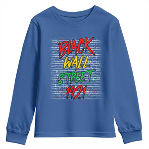 Black Wall Street 1921 Youth Sweatshirt Tulsa Oklahoma Black History Month TS11 Royal Blue Print Your Wear