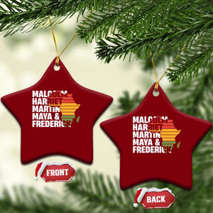 Black History Leaders Ceramic Ornament Malcolm Harriet Martin Maya Frederick Africa Map TS11 Print Your Wear