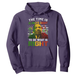 MLK Quotes The Time Is Always Right To Do What Is Right Hoodie Martin Luther King Vintage American Flag TS11 Purple Print Your Wear