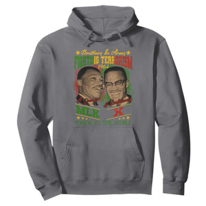 Martin Luther King And Malcolm X Hoodie Brothers In Arms Fighting Terrorism 1964 Black History TS11 Charcoal Print Your Wear