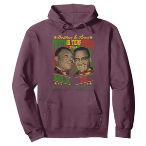 Martin Luther King And Malcolm X Hoodie Brothers In Arms Fighting Terrorism 1964 Black History TS11 Maroon Print Your Wear