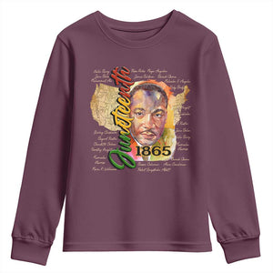 Juneteenth 1865 Youth Sweatshirt Black Leaders African American Heritage TS11 Maroon Print Your Wear