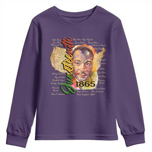 Juneteenth 1865 Youth Sweatshirt Black Leaders African American Heritage TS11 Purple Print Your Wear