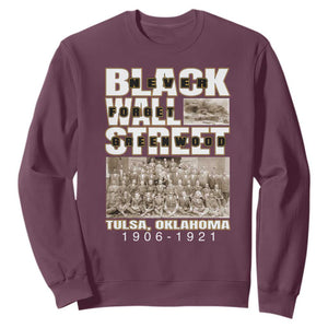 Never Forget Greenwood Black Wall Street Sweatshirt Black History Month TS11 Maroon Print Your Wear
