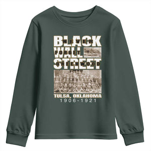 Never Forget Greenwood Black Wall Street Youth Sweatshirt Black History Month TS11 Dark Forest Green Print Your Wear