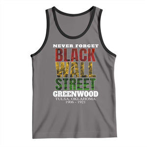 Never Forget Black Wall Street Tank Top Tulsa Oklahoma Black History Month TS11 Deep Heather Black Print Your Wear