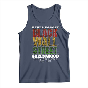 Never Forget Black Wall Street Tank Top Tulsa Oklahoma Black History Month TS11 Navy Print Your Wear
