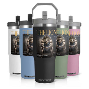 Funny The Lion Doesnt Wipe Flip Straw Tumbler Gen Z Joke Brainrot Raunchy Meme TS11 Print Your Wear