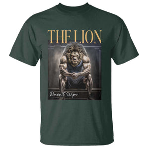 Funny The Lion Doesnt Wipe T Shirt Gen Z Joke Brainrot Raunchy Meme TS11 Dark Forest Green Print Your Wear