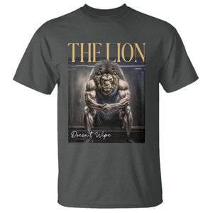 Funny The Lion Doesnt Wipe T Shirt Gen Z Joke Brainrot Raunchy Meme TS11 Dark Heather Print Your Wear