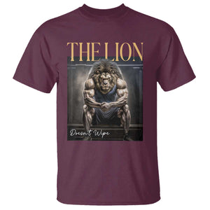 Funny The Lion Doesnt Wipe T Shirt Gen Z Joke Brainrot Raunchy Meme TS11 Maroon Print Your Wear
