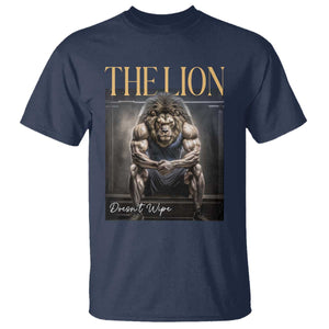 Funny The Lion Doesnt Wipe T Shirt Gen Z Joke Brainrot Raunchy Meme TS11 Navy Print Your Wear