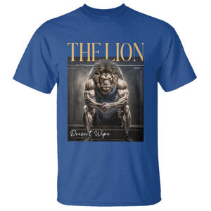 Funny The Lion Doesnt Wipe T Shirt Gen Z Joke Brainrot Raunchy Meme TS11 Royal Blue Print Your Wear