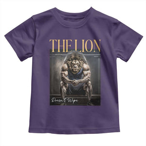 Funny The Lion Doesnt Wipe Toddler T Shirt Gen Z Joke Brainrot Raunchy Meme TS11 Purple Print Your Wear