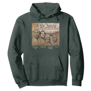 Civil Right Leaders Hoodie Martin Luther King Malcolm X Frederick Douglass Obama Black History Month TS11 Dark Forest Green Print Your Wear