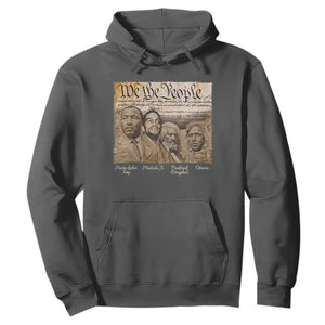 Civil Right Leaders Hoodie Martin Luther King Malcolm X Frederick Douglass Obama Black History Month TS11 Dark Heather Print Your Wear