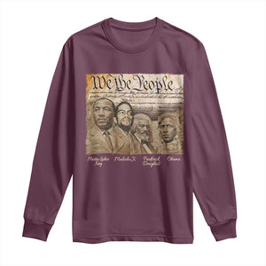 Civil Right Leaders Long Sleeve Shirt Martin Luther King Malcolm X Frederick Douglass Obama Black History Month TS11 Maroon Print Your Wear