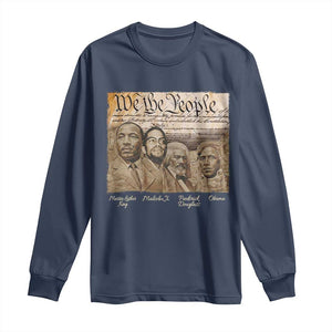 Civil Right Leaders Long Sleeve Shirt Martin Luther King Malcolm X Frederick Douglass Obama Black History Month TS11 Navy Print Your Wear