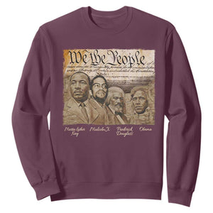 Civil Right Leaders Sweatshirt Martin Luther King Malcolm X Frederick Douglass Obama Black History Month TS11 Maroon Print Your Wear