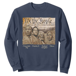 Civil Right Leaders Sweatshirt Martin Luther King Malcolm X Frederick Douglass Obama Black History Month TS11 Navy Print Your Wear