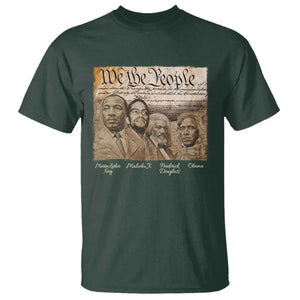 Civil Right Leaders T Shirt Martin Luther King Malcolm X Frederick Douglass Obama Black History Month TS11 Dark Forest Green Print Your Wear