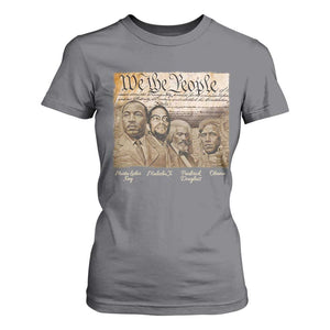 Civil Right Leaders T Shirt For Women Martin Luther King Malcolm X Frederick Douglass Obama Black History Month TS11 Charcoal Print Your Wear