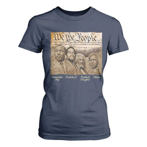 Civil Right Leaders T Shirt For Women Martin Luther King Malcolm X Frederick Douglass Obama Black History Month TS11 Navy Print Your Wear