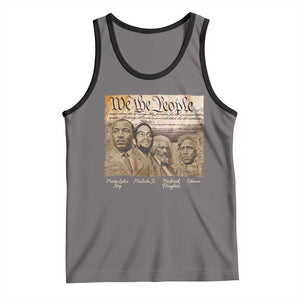 Civil Right Leaders Tank Top Martin Luther King Malcolm X Frederick Douglass Obama Black History Month TS11 Deep Heather Black Print Your Wear