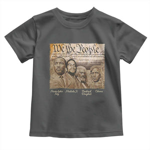 Civil Right Leaders Toddler T Shirt Martin Luther King Malcolm X Frederick Douglass Obama Black History Month TS11 Dark Heather Print Your Wear