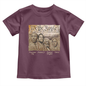 Civil Right Leaders Toddler T Shirt Martin Luther King Malcolm X Frederick Douglass Obama Black History Month TS11 Maroon Print Your Wear