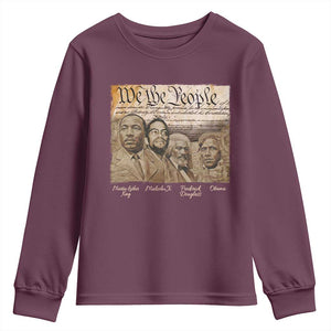 Civil Right Leaders Youth Sweatshirt Martin Luther King Malcolm X Frederick Douglass Obama Black History Month TS11 Maroon Print Your Wear