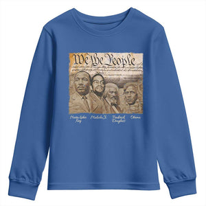 Civil Right Leaders Youth Sweatshirt Martin Luther King Malcolm X Frederick Douglass Obama Black History Month TS11 Royal Blue Print Your Wear