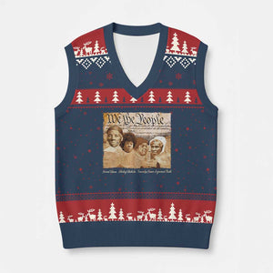 Black Women Leaders V-Neck Knit Sweater Vest Harriet Tubman Shirley Fannie Hamer Sojourner Truth Black History Month TS11 Navy Red Print Your Wear