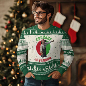 Harriet Tubman Ugly Christmas Sweater Courage Is Freedom Black History Hero TS11 Beige Green Print Your Wear