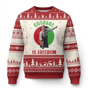 Harriet Tubman Ugly Christmas Sweater Courage Is Freedom Black History Hero TS11 Beige Red Print Your Wear