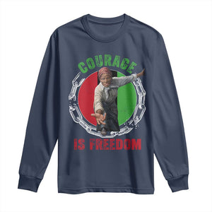 Harriet Tubman Long Sleeve Shirt Courage Is Freedom Black History Hero TS11 Navy Print Your Wear