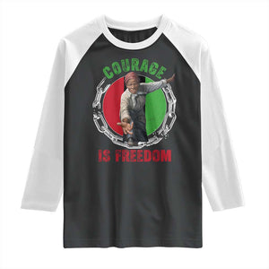 Harriet Tubman Raglan Shirt Courage Is Freedom Black History Hero TS11 Black White Print Your Wear
