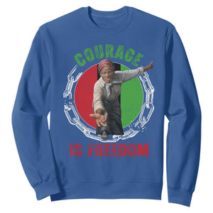Harriet Tubman Sweatshirt Courage Is Freedom Black History Hero TS11 Royal Blue Print Your Wear