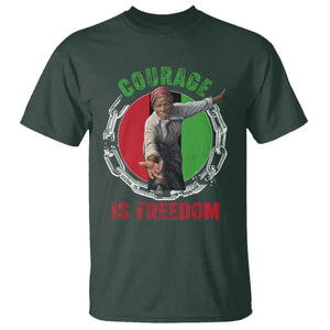 Harriet Tubman T Shirt Courage Is Freedom Black History Hero TS11 Dark Forest Green Print Your Wear