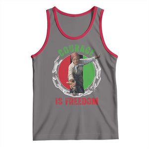 Harriet Tubman Tank Top Courage Is Freedom Black History Hero TS11 Deep Heather Red Print Your Wear