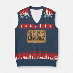 Black Leaders V-Neck Knit Sweater Vest Be Strong Be Brave Be Humble Be Badass African American History Month TS11 Navy Red Print Your Wear