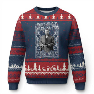 Booker Taliaferro Washington Ugly Christmas Sweater African American Educator Black History TS11 Navy Red Print Your Wear