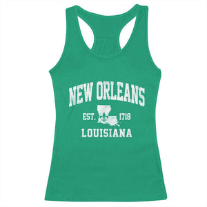 New Orleans Louisiana LA Est 1718 Racerback Tank Top TS11 Irish Green Print Your Wear