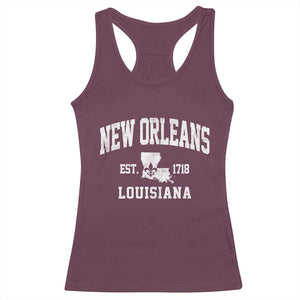 New Orleans Louisiana LA Est 1718 Racerback Tank Top TS11 Maroon Print Your Wear