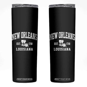 New Orleans Louisiana LA Est 1718 Skinny Tumbler TS11 Black Print Your Wear