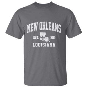 New Orleans Louisiana LA Est 1718 T Shirt TS11 Charcoal Print Your Wear