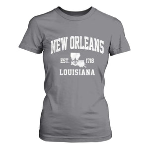 New Orleans Louisiana LA Est 1718 T Shirt For Women TS11 Charcoal Print Your Wear