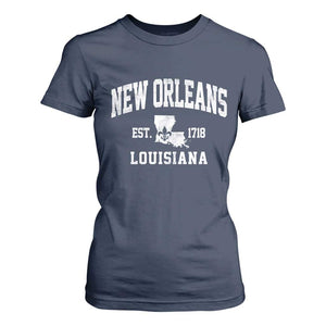 New Orleans Louisiana LA Est 1718 T Shirt For Women TS11 Navy Print Your Wear