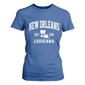 New Orleans Louisiana LA Est 1718 T Shirt For Women TS11 Royal Blue Print Your Wear